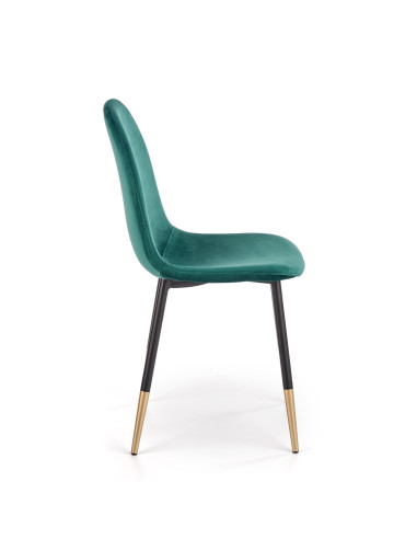 Krzesło CH/379 VELVET ciemna zieleń / czarny / złoty połysk