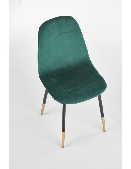Krzesło CH/379 VELVET ciemna zieleń / czarny / złoty połysk