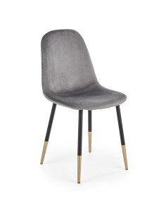 Krzesło CH/379 VELVET popielaty / czarny / złoty połysk
