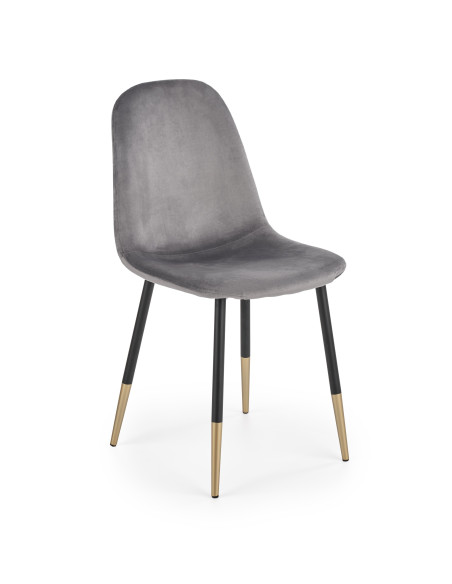 K379 Krzesło Popielate VELVET / Złoty - Elegancja i Blask