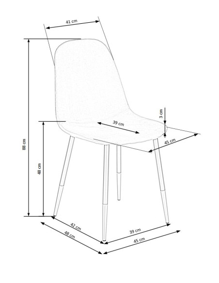 K379 Krzesło Popielate VELVET / Złoty - Elegancja i Blask