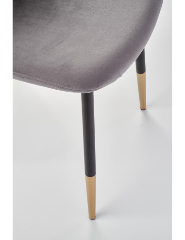 K379 Krzesło Popielate VELVET / Złoty - Elegancja i Blask