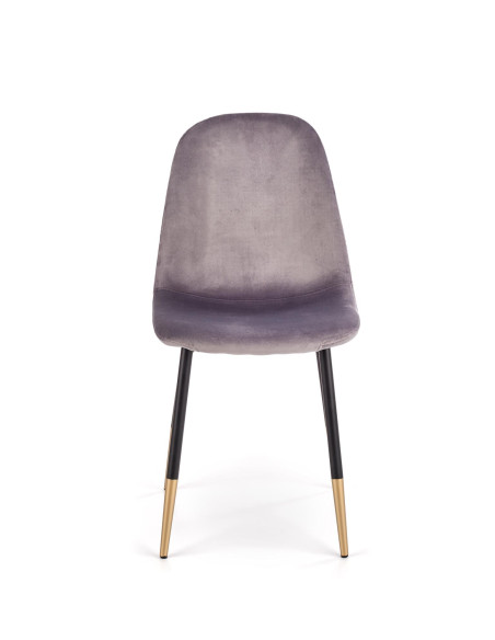 K379 Krzesło Popielate VELVET / Złoty - Elegancja i Blask