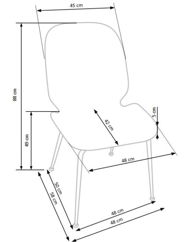 K381 Krzesło Popielate VELVET / Złote Chromowane Nogi - Prestiż i Wygoda