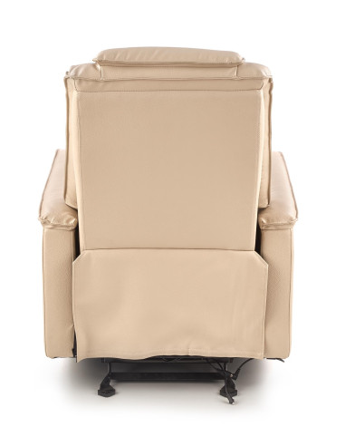 PARADISE Fotel Wypoczynkowy Elektrycznie Rozkładany Eco Skóra Krem - Luksus