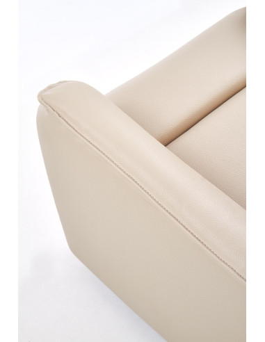 PARADISE Fotel Wypoczynkowy Elektrycznie Rozkładany Eco Skóra Krem - Luksus