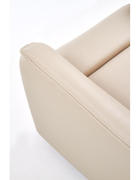 PARADISE Fotel Wypoczynkowy Elektrycznie Rozkładany Eco Skóra Krem - Luksus