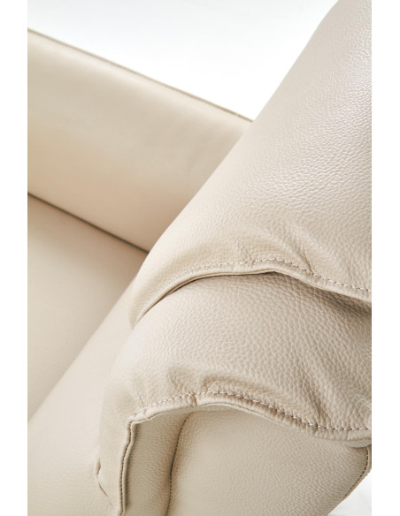 PARADISE Fotel Wypoczynkowy Elektrycznie Rozkładany Eco Skóra Krem - Luksus