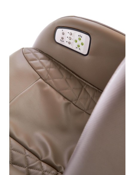 DOPIO Fotel z Masażem Beżowy, Port USB, Uchwyt na Kubek - Głęboki Relaks