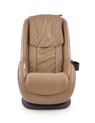 DOPIO Fotel z Masażem Beżowy, Port USB, Uchwyt na Kubek - Głęboki Relaks