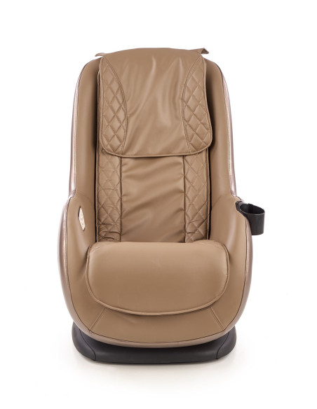 DOPIO Fotel z Masażem Beżowy, Port USB, Uchwyt na Kubek - Głęboki Relaks