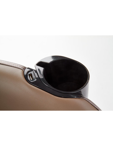 DOPIO Fotel z Masażem Beżowy, Port USB, Uchwyt na Kubek - Głęboki Relaks