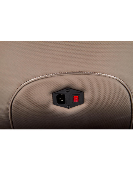 DOPIO Fotel z Masażem Beżowy, Port USB, Uchwyt na Kubek - Głęboki Relaks