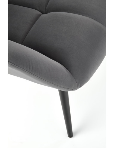 TYRION Fotel Wypoczynkowy Uszak Popiel Velvet, Nogi Czarne - Komfort i Styl