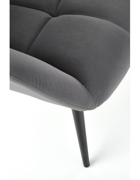 TYRION Fotel Wypoczynkowy Uszak Popiel Velvet, Nogi Czarne - Komfort i Styl