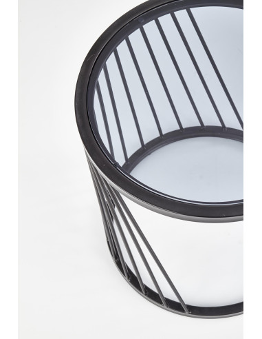 Zestaw 2 okrągłych ław szklanych WALKER szkło dymione