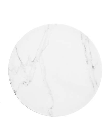 Ława z okrągłym blatem OLIVEIRA szkło / stal - złota / marmur