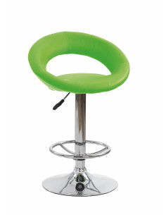 Posy hoker stal chromowana / eco skóra - limonkowy