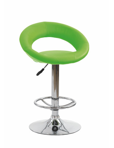 Posy hoker stal chromowana / eco skóra - limonkowy