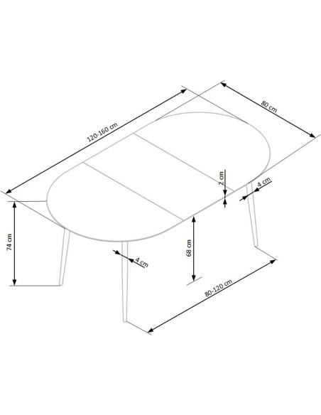 COLORADO Stół Rozkładany 120-160cm Dąb Złoty/Czarny - Czar Rodzinnych Spotkań