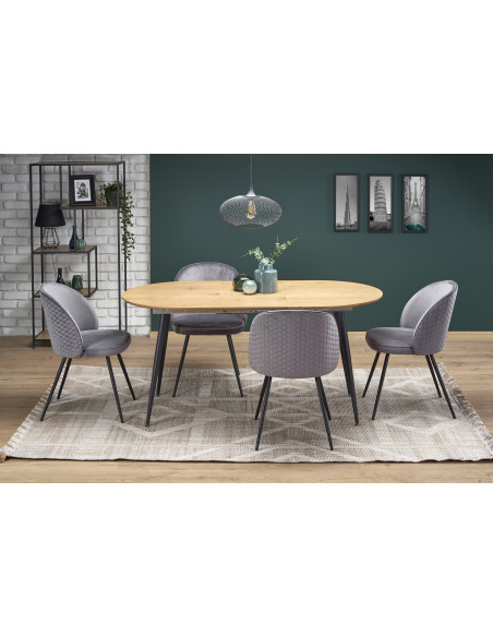 COLORADO Stół Rozkładany 120-160cm Dąb Złoty/Czarny - Czar Rodzinnych Spotkań