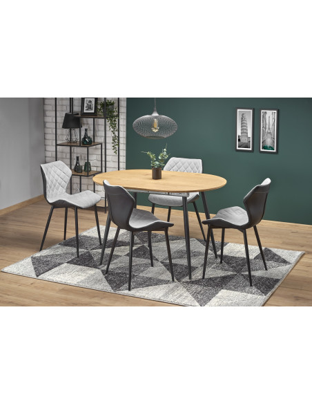 COLORADO Stół Rozkładany 120-160cm Dąb Złoty/Czarny - Czar Rodzinnych Spotkań