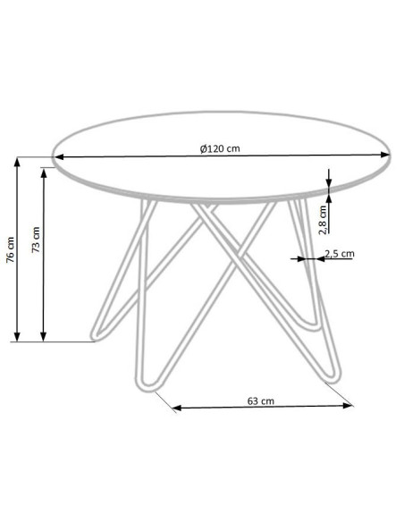 BONELLO Stół Fi120cm Popielaty Marmur/Luksusowa Chromowana Podstawa Glamour