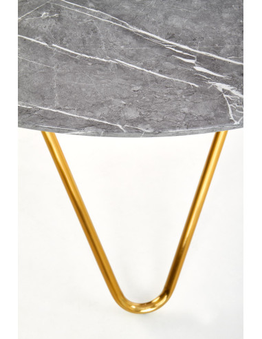 BONELLO Stół Fi120cm Popielaty Marmur/Luksusowa Chromowana Podstawa Glamour