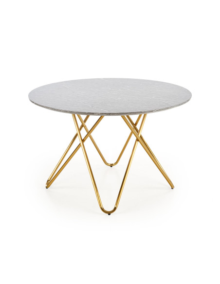 BONELLO Stół Fi120cm Popielaty Marmur/Luksusowa Chromowana Podstawa Glamour