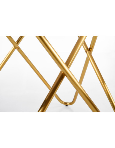 BONELLO Stół Fi120cm Popielaty Marmur/Luksusowa Chromowana Podstawa Glamour