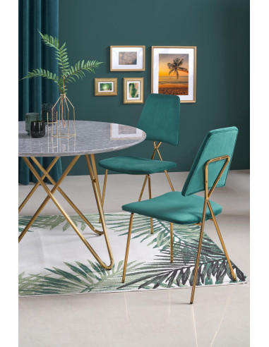 BONELLO Stół Fi120cm Popielaty Marmur/Luksusowa Chromowana Podstawa Glamour