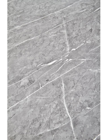 BONELLO Stół Fi120cm Popielaty Marmur/Luksusowa Chromowana Podstawa Glamour