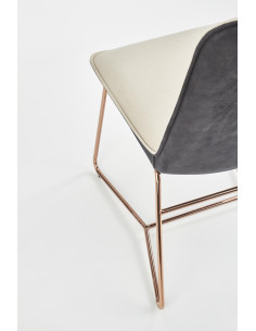 K390 Krzesło Kremowe | Eco Skóra / Złota Profilowana Noga - Lekka Forma 2