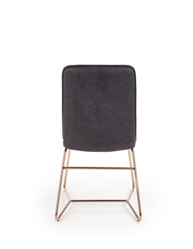 K390 Krzesło Kremowe | Eco Skóra / Złota Profilowana Noga - Lekka Forma