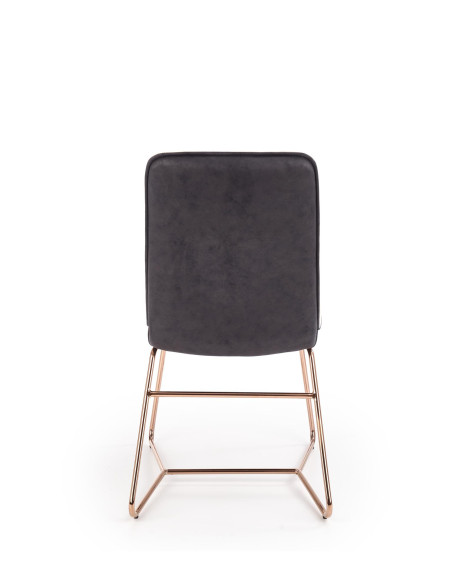 K390 Krzesło Kremowe | Eco Skóra / Złota Profilowana Noga - Lekka Forma