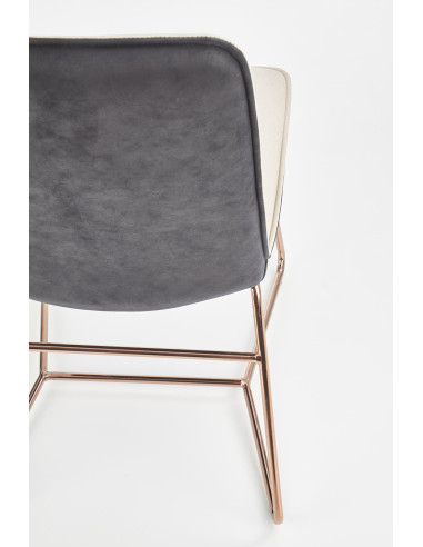 K390 Krzesło Kremowe | Eco Skóra / Złota Profilowana Noga - Lekka Forma