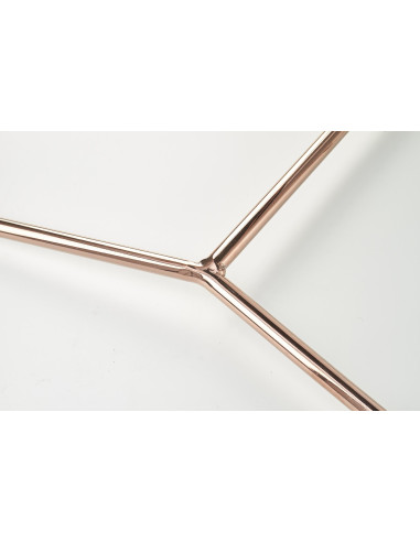 K390 Krzesło Kremowe | Eco Skóra / Złota Profilowana Noga - Lekka Forma