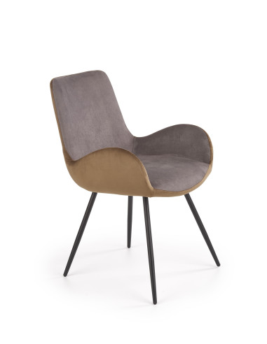 Krzesło CH/392 VELVET popiel / brąz