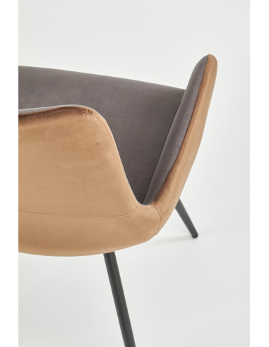 Krzesło CH/392 VELVET popiel / brąz