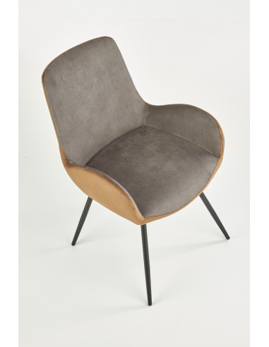 Krzesło CH/392 VELVET popiel / brąz