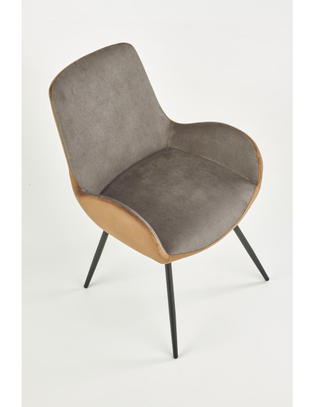 Krzesło CH/392 VELVET popiel / brąz