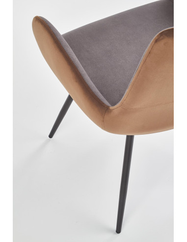 Krzesło CH/392 VELVET popiel / brąz