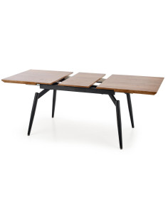 CAMBELL Stół Rozkładany 140-180cm Dąb Naturalny / Czarna Nowoczesna Podstawa