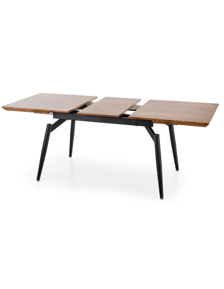 CAMBELL Stół Rozkładany 140-180cm Dąb Naturalny / Czarna Nowoczesna Podstawa