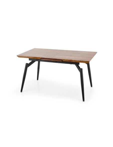 CAMBELL Stół Rozkładany 140-180cm Dąb Naturalny / Czarna Nowoczesna Podstawa