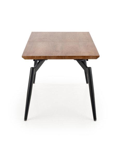 CAMBELL Stół Rozkładany 140-180cm Dąb Naturalny / Czarna Nowoczesna Podstawa