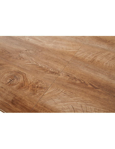 CAMBELL Stół Rozkładany 140-180cm Dąb Naturalny / Czarna Nowoczesna Podstawa