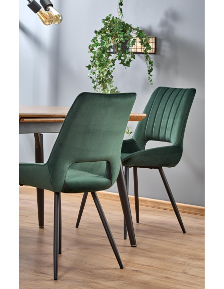 CAMBELL Stół Rozkładany 140-180cm Dąb Naturalny / Czarna Nowoczesna Podstawa