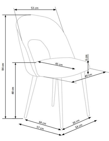 Krzesło CH/384 tkanina VELVET ciemno zielona