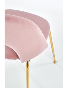 K385 Krzesło Jasnoróżowe VELVET / Złote Nogi Glamour - Słodka Elegancja 2